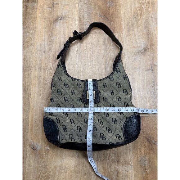 Vintage Dooney & Bourke Monogram Hobo Bag Canvas Matching Wallet - Picture 8 of 16